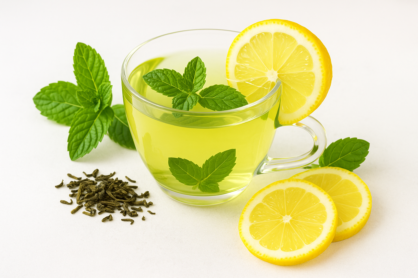 que se vean el te verde limon y menta