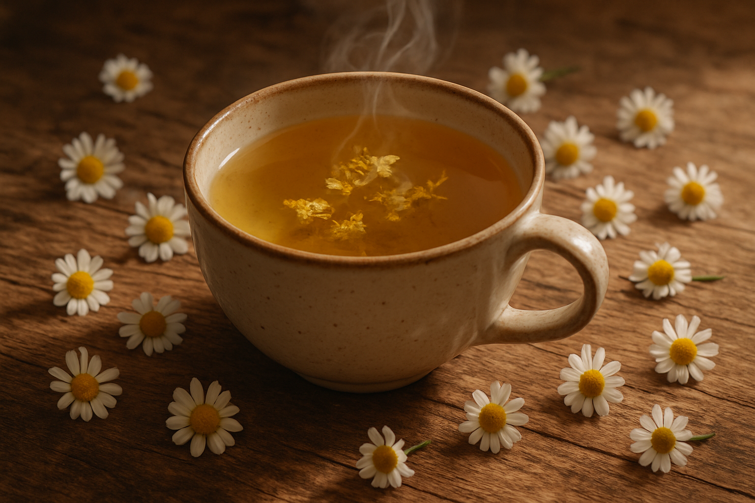 taza de te manzanilla natural